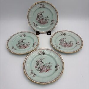 Calyx Ware Salad Plates , METZ, Blue Ironstone, Adams England, 7.75"  Set Of 4